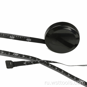 Дюймовая мягкая модная черная выдвижная рулетка из ткани
